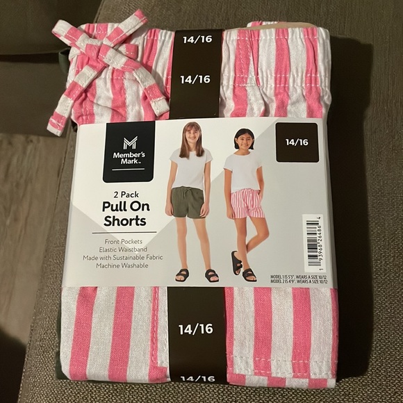 Girl's 2-Pack Elastic Waistband Pull-On Shorts - Picture 2 of 3